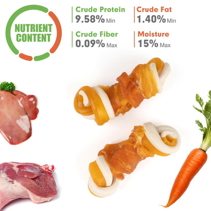 Small Dogs & Chicken Wrapped Mixed Vegetables Knot Bone Rawhide Free - MON2SUN