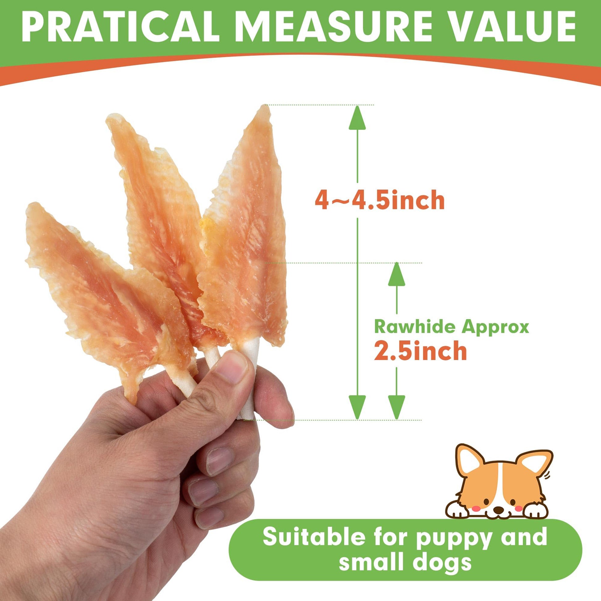 Puppy Small Dogs & Chicken Wrapped Rawhide Sticks - MON2SUN
