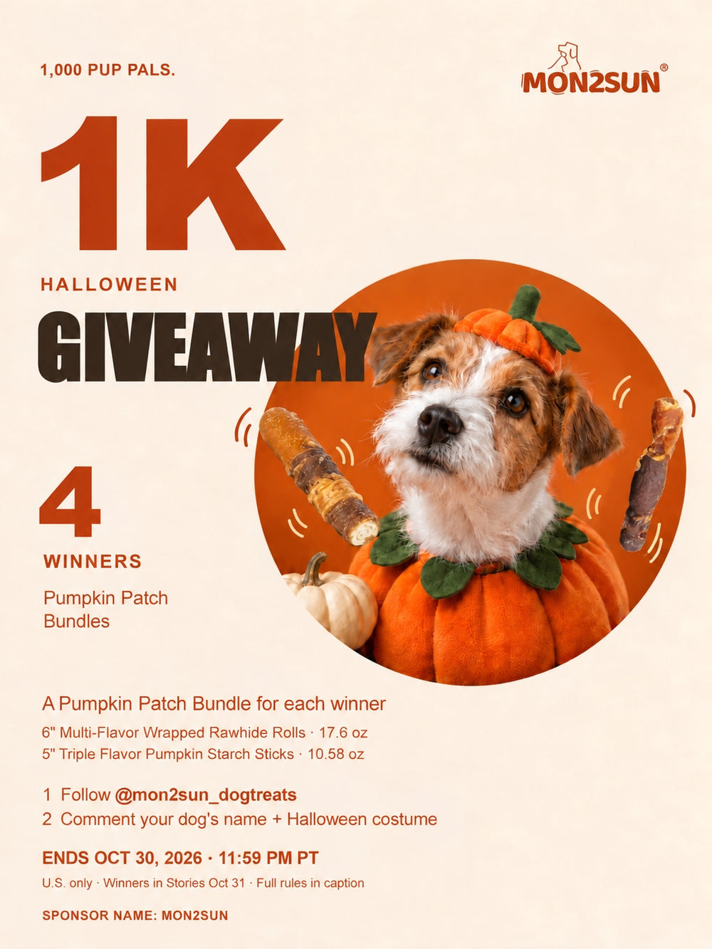 1,000 PUP PALS + SPOOKY SEASON = GIVEAWAY 🎁
